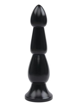 Lux Fetish Ribbed Butt Plug 9in - Black