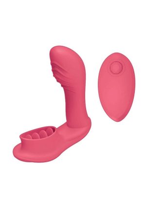 Blaze Remote Control Satisfier Rechargeable Silicone Mini Vibrator - Coral