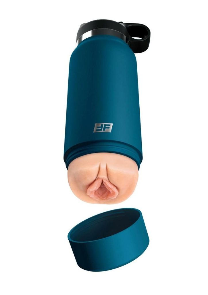 PDX Plus Fuck Flask Private Pleaser Pussy Stroker - Vanilla/Blue