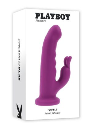 Playboy Fluffle Rechargeable Silicone Rabbit Vibrator - Purple