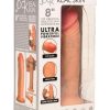 Jock Real Skin Vibrating Silicone Dildo 8in - Vanilla
