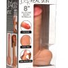 Jock Real Skin Silicone Dildo with Balls 8in - Vanilla