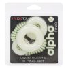 Alpha Glow in the Dark Liquid Silicone 3 Ring Set - White