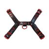 Rouge Leather Over The Head Harness Black with Red Accessories - Small