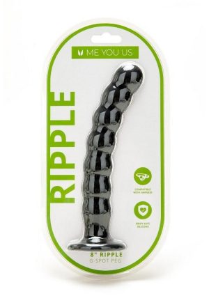 ME YOU US Ripple G-spot Peg 8in - Black