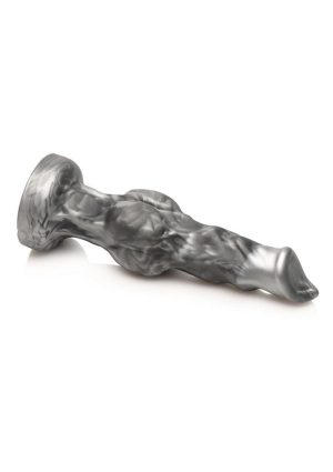 Night Prowler Silicone Dildo - Small - Silver/Black