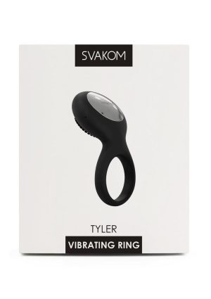 Svakom Tyler Silicone Rechargeable Clitoral Stimulator Couple`s Ring - Black