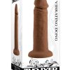 Vibrating Rechargeable Silicone Dildo 6in - Caramel