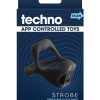 Techno Strobe Rechargeable Silicone App Compatible Cock Ring - Black