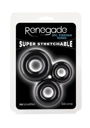 Renegade Fireman Silicone Rings Set (3 Piece) - Black