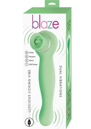 Blaze Luscious Licker Rechargeable Silicone Dual End Vibrator - Mint