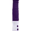 Plum Thrust Rechargeable Silicone Dildo - Purple/White