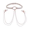 Sex and Miscielf Peaches `n CreaMe Collar with Nipple Clamps - Ivory/Rose Gold