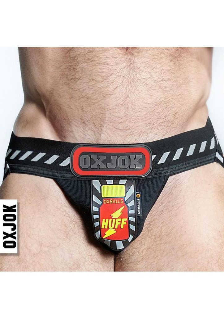 Popper Jock 3D Rubber Huffer Jock - Black/Red - XLarge