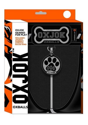 Dog Pack Pup Taggers 7-Tag Dog Jock - Black/Silver - XXL