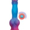 Alien Nation Glo-Spot Silicone Glow-in-The-Dark Vibrating Dildo - Blue/Pink