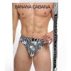 Banana Cabana Thong - Small/Medium - Black/White