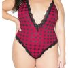 Pink Pussycat Plaid Teddy - XLarge - Pink/Black