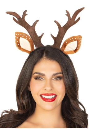 Leg Avenue Fawn Ear Antler Headband - OS - Brown