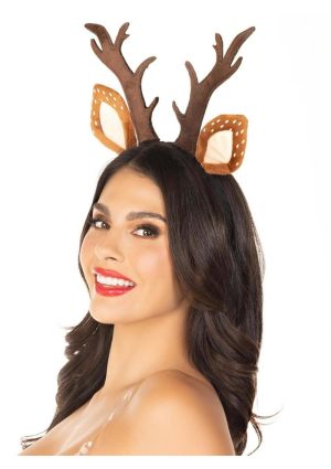 Leg Avenue Fawn Ear Antler Headband - OS - Brown