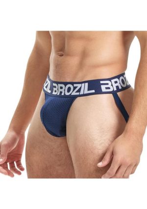 Brozil Ultra Bulge Enhancing Jockstrap - Large/XLarge - Navy Blue