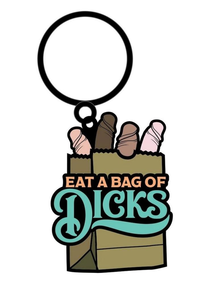 Eat a Bag of Dicks Keychain - Multicolor