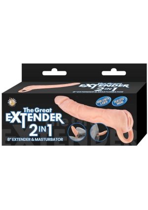 The Great Extender 2 In 1 Extender and Masturbator 8in - Vanilla