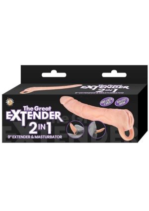 The Great Extender 2 In 1 Extender and Masturbator 9in - Vanilla