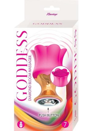 Goddess Diamond Bloom Rechargeable Silicone Massager - Fushcia