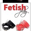 Fetish Play Ankle Cuffs Vegan Leather - Red