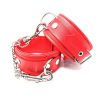 Fetish Play Ankle Cuffs Vegan Leather - Red
