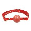 Fetish Play Ball Gag Vegan Leather - Red
