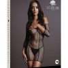 Le Desir Duo Net Sleeved Mini Dress - O/S - Black