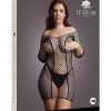Le Desir Duo Net Sleeved Mini Dress - Queen - Black