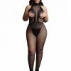 Le Desir Fishnet Lace Bodystocking - Queen - Black