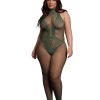 Le Desir Fishnet Lace Bodystocking - Queen - Green