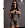 Le Desir Duo Net Open Cup Mini Dress - O/S - Black