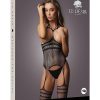 Le Desir Strappy Suspender Bodystocking - O/S - Black