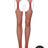 Le Desir Suspender Pantyhose with Strappy Waist - O/S - Sunset Glow Orange