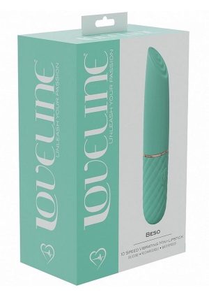 LoveLine Beso Mini Lipstick Silicone Rechargeable Vibrator - Green