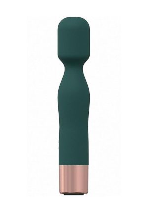 LoveLine Glamour Silicone Rechargeable 10 Speed Mini Wand - Forest Green