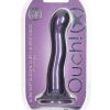 Ouch! Ultra Soft Curvy G-Spot Silicone Dildo 7in - Metallic Purple