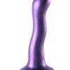 Ouch! Ultra Soft Curvy G-Spot Silicone Dildo 7in - Metallic Purple
