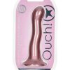 Ouch! Ultra Soft Curvy G-Spot Silicone Dildo 7in - Mettalic Rose Gold