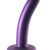 Ouch! Smooth G-Spot Silicone Dildo 5in - Metallic Purple