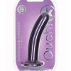 Ouch! Smooth G-Spot Silicone Dildo 6in - Metallic Purple