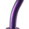Ouch! Smooth G-Spot Silicone Dildo 6in - Metallic Purple