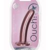 Ouch! Smooth G-Spot Silicone Dildo 6in - Metallic Rose Gold