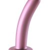 Ouch! Smooth G-Spot Silicone Dildo 6in - Metallic Rose Gold