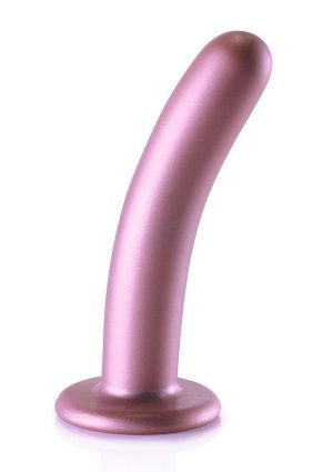 Ouch! Smooth G-Spot Silicone Dildo 6in - Metallic Rose Gold